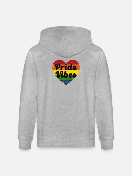Pride Vibes Herz-Design - Stanley/Stella Unisex Bio-Kapuzenjacke CULTIVATOR  - Grau meliert