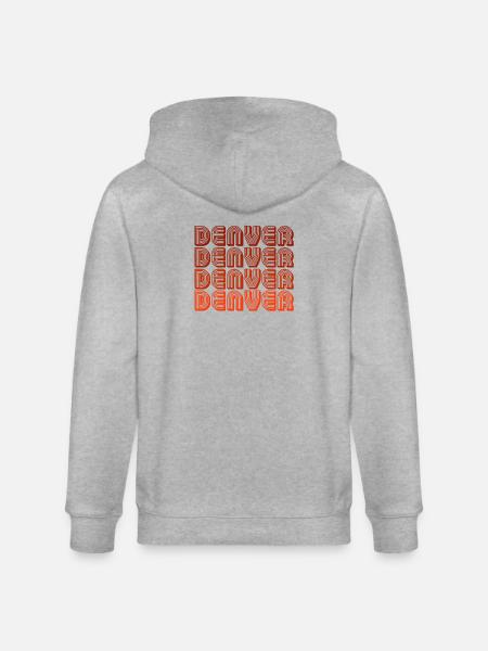 Denver Retro Block Font - Stanley/Stella CULTIVATOR  Unisex Organic Hooded Jacket - heather grey