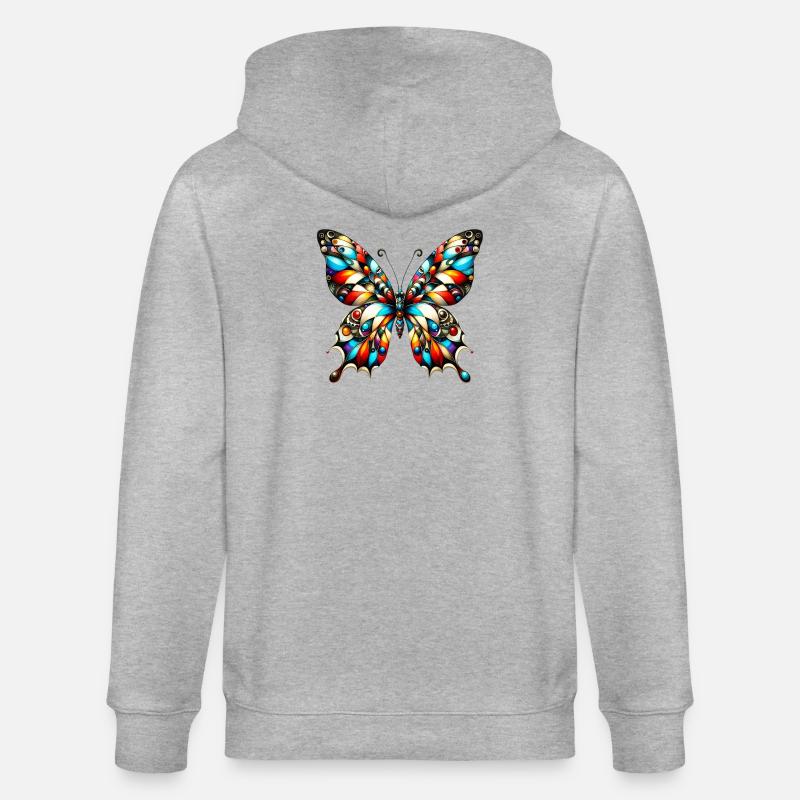 Papillon - Veste à capuche bio CULTIVATOR Stanley/Stella Unisexe - gris chiné