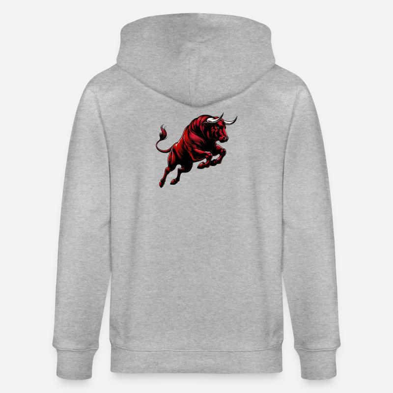 Bull - Stanley/Stella CULTIVATOR  Unisex Organic Hooded Jacket - heather grey