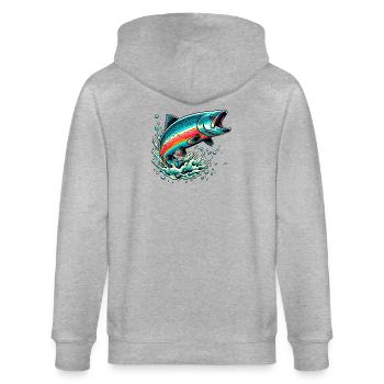 Salmon - Stanley/Stella CULTIVATOR  Unisex Organic Hooded Jacket - heather grey - Back - Luana (180cm)