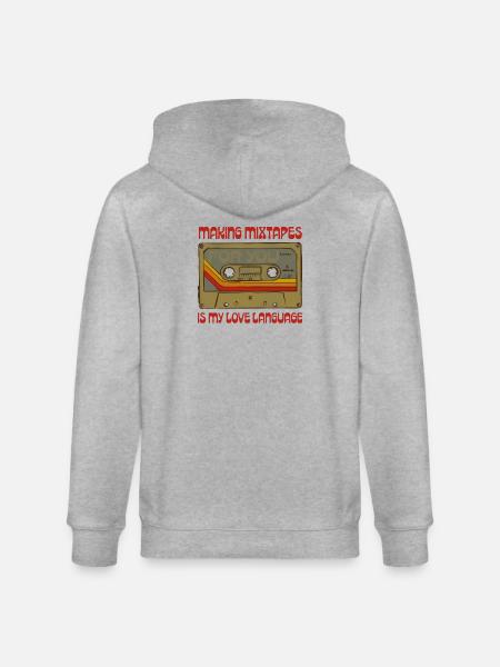 Mixtapes are my love language - Stanley/Stella CULTIVATOR Unisex Organic Hooded Jacket - heather grey