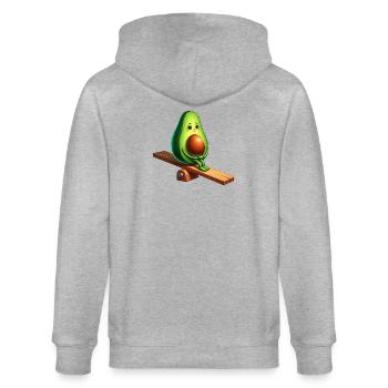 Avocat mignon balançoire terrain de jeu bande dessinée végétalien - Veste à capuche bio CULTIVATOR Stanley/Stella Unisexe - gris chiné - Dos - Luana (180cm)