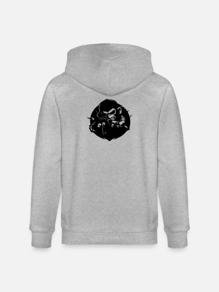 Singe avec fusil - Veste à capuche bio CULTIVATOR Stanley/Stella Unisexe - gris chiné