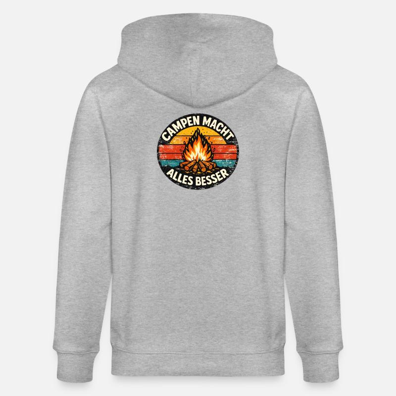 Le camping rend tout meilleur - Veste à capuche bio CULTIVATOR Stanley/Stella Unisexe - gris chiné