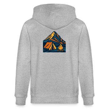 Bergzelt Lagerfeuer Abend - Stanley/Stella Unisex Bio-Kapuzenjacke CULTIVATOR  - Grau meliert - Hinten - Luana (180cm)