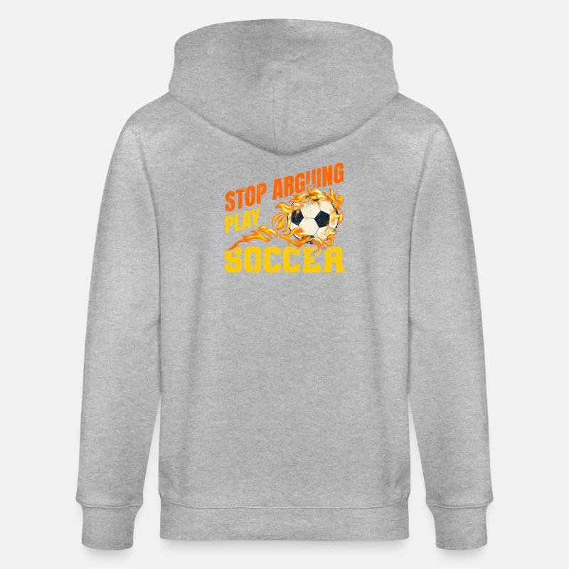 Fußball Witziger Spruch - Stanley/Stella Unisex Bio-Kapuzenjacke CULTIVATOR - Grau meliert