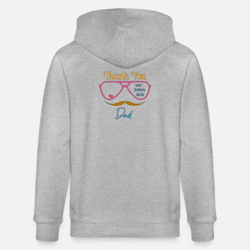 Danke Dad  - Stanley/Stella Unisex Bio-Kapuzenjacke CULTIVATOR  - Grau meliert
