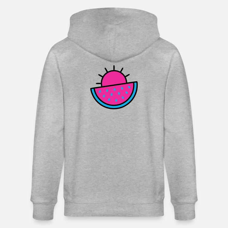 Wassermelone Sonne 90s Pop-Art - Stanley/Stella Unisex Bio-Kapuzenjacke CULTIVATOR - Grau meliert