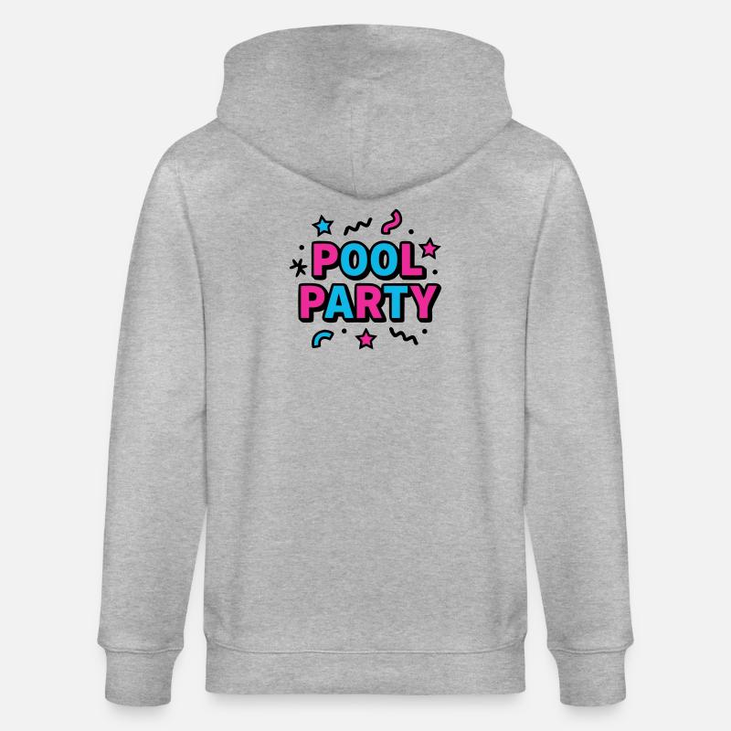 Pool Party 90s Lettering - Stanley/Stella CULTIVATOR  Unisex Organic Hooded Jacket - heather grey