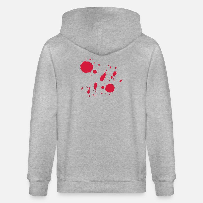 Rote Farbspritzer abstrakte Muster - Stanley/Stella Unisex Bio-Kapuzenjacke CULTIVATOR  - Grau meliert