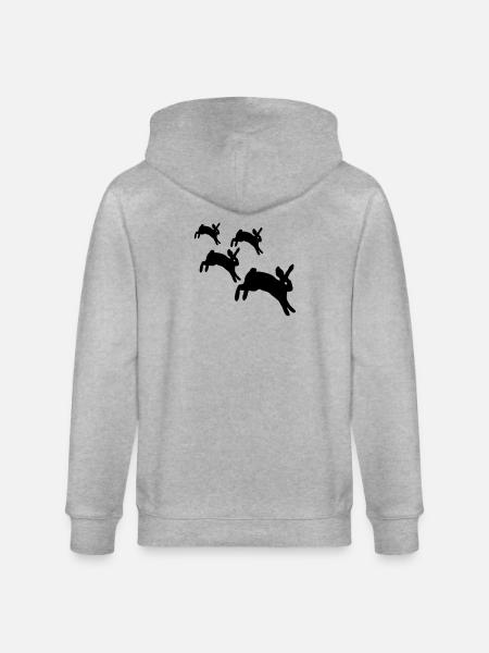 Lapins sautant - Veste à capuche bio CULTIVATOR Stanley/Stella Unisexe - gris chiné