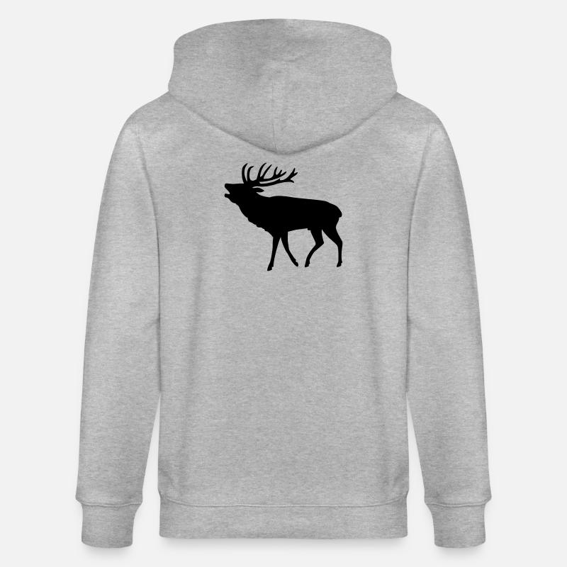 hirsch jäger jagd - Stanley/Stella Unisex Bio-Kapuzenjacke CULTIVATOR  - Grau meliert