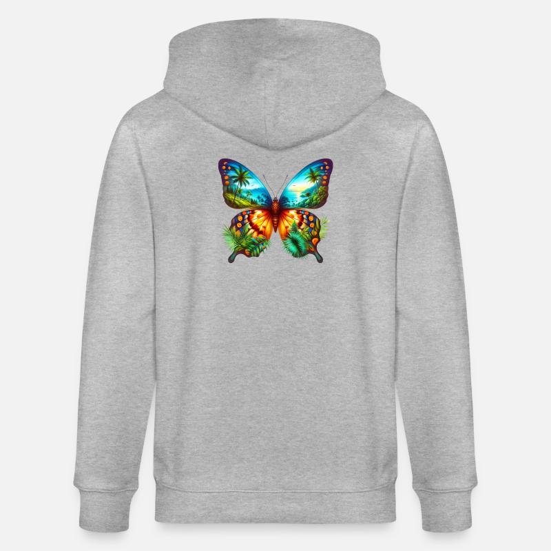 Papillon - Veste à capuche bio CULTIVATOR Stanley/Stella Unisexe - gris chiné