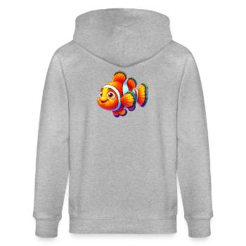 Clownfisch - Stanley/Stella Unisex Bio-Kapuzenjacke CULTIVATOR  - Grau meliert - Hinten - Luana (180cm)