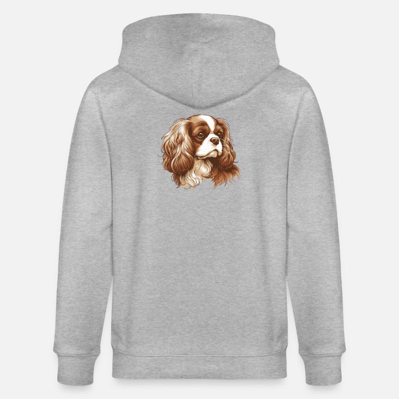 Cavalier King Charles Spaniel - Veste à capuche bio CULTIVATOR Stanley/Stella Unisexe - gris chiné