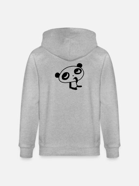 Cute Panda – Kawaii Bear & Bamboo Design - Stanley/Stella CULTIVATOR Unisex Organic Hooded Jacket - heather grey
