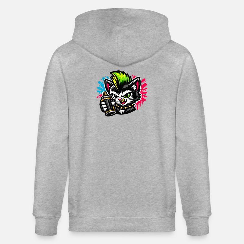 Graffiti Cat Spray Dot - Veste à capuche bio CULTIVATOR Stanley/Stella Unisexe - gris chiné