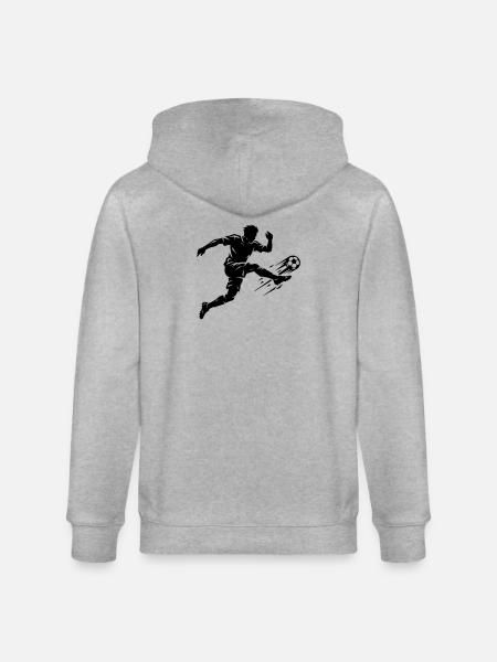Soccer Silhouette Soccer - Stanley/Stella CULTIVATOR Unisex Organic Hooded Jacket - heather grey