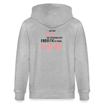 Lustiger Spruch - Stanley/Stella Unisex Bio-Kapuzenjacke CULTIVATOR  - Grau meliert - Hinten - Luana (180cm)