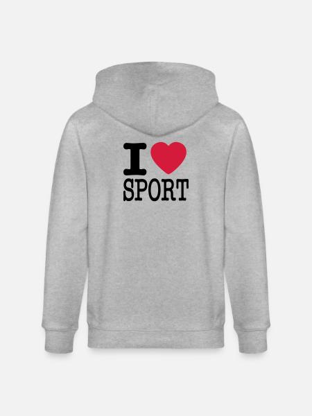 I love sports - Stanley/Stella CULTIVATOR Unisex Organic Hooded Jacket - heather grey