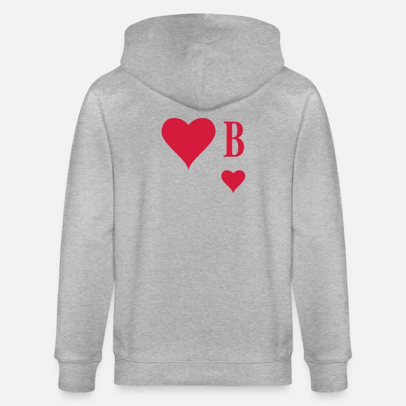 Herz Bube | Herz Junge | B - Veste à capuche bio CULTIVATOR Stanley/Stella Unisexe - gris chiné