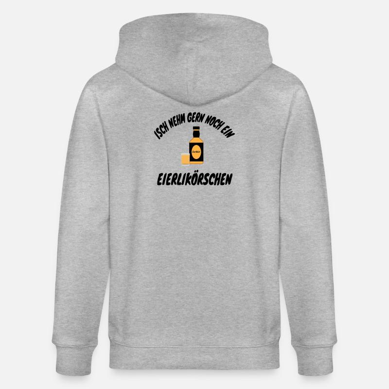 Isch nehm gern noch ein Eierlikörschen - Stanley/Stella Unisex Bio-Kapuzenjacke CULTIVATOR - Grau meliert