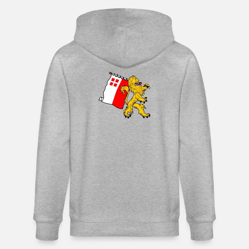 Lion avec drapeau Utrecht Utrecht drapeau - Veste à capuche bio CULTIVATOR Stanley/Stella Unisexe - gris chiné