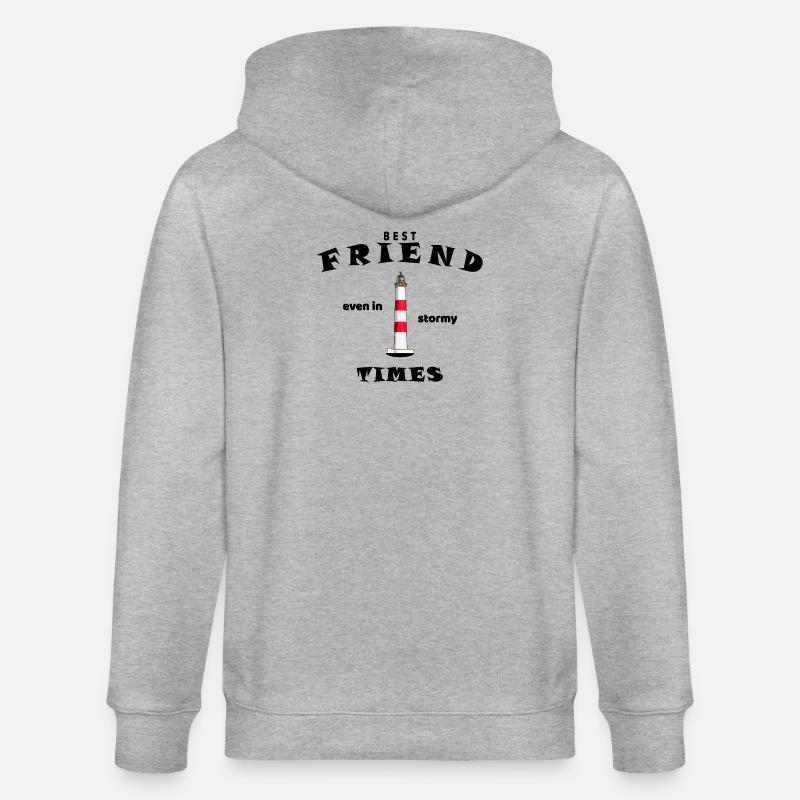 Bester Freund, beste Freundin, Freunde, Englisch - Stanley/Stella Unisex Bio-Kapuzenjacke CULTIVATOR  - Grau meliert
