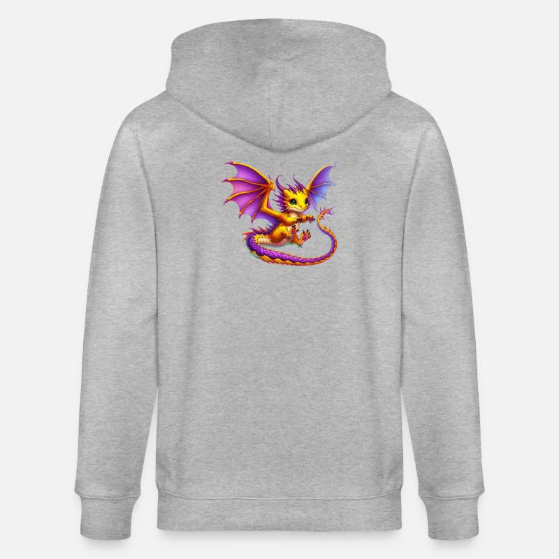 Drache - Stanley/Stella Unisex Bio-Kapuzenjacke CULTIVATOR - Grau meliert