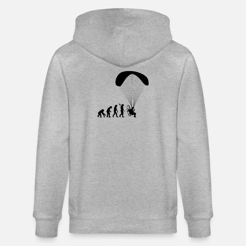 Paramoteur Évolution humaine drôle - Veste à capuche bio CULTIVATOR Stanley/Stella Unisexe - gris chiné