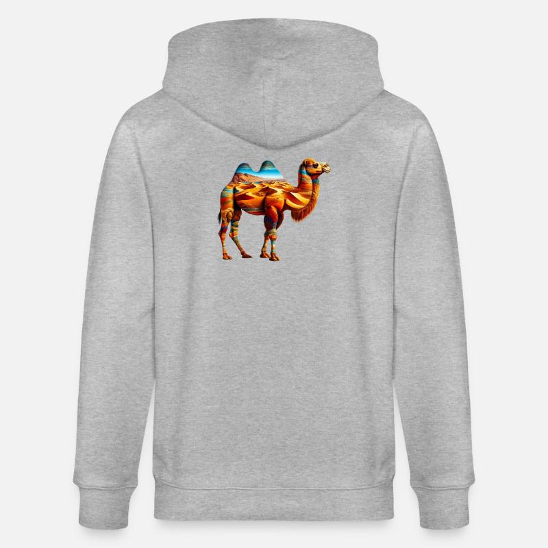 Kamel - Stanley/Stella Unisex Bio-Kapuzenjacke CULTIVATOR  - Grau meliert