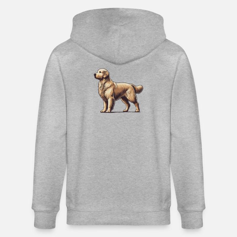Golden retriever - Veste à capuche bio CULTIVATOR Stanley/Stella Unisexe - gris chiné