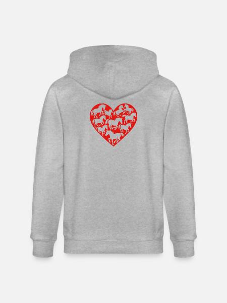 Heart of horses - Stanley/Stella CULTIVATOR Unisex Organic Hooded Jacket - heather grey
