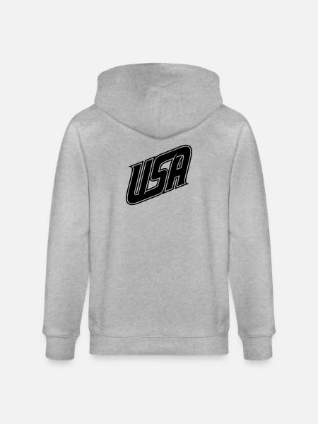 USA  Logo - Farbe variabel - Stanley/Stella Unisex Bio-Kapuzenjacke CULTIVATOR  - Grau meliert