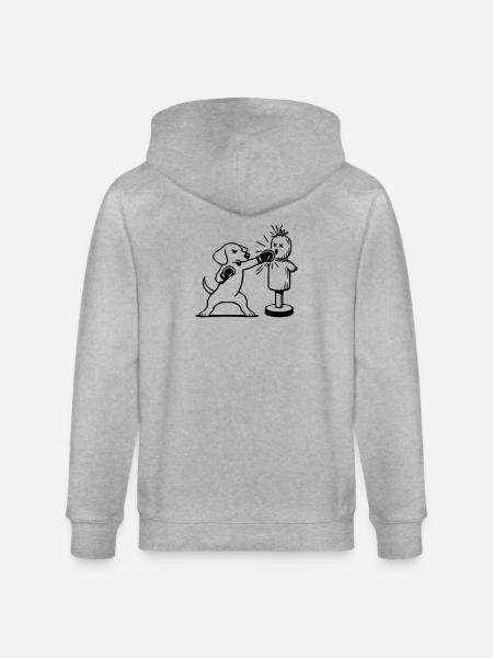 sparring dackel boxen line art  - Stanley/Stella Unisex Bio-Kapuzenjacke CULTIVATOR  - Grau meliert