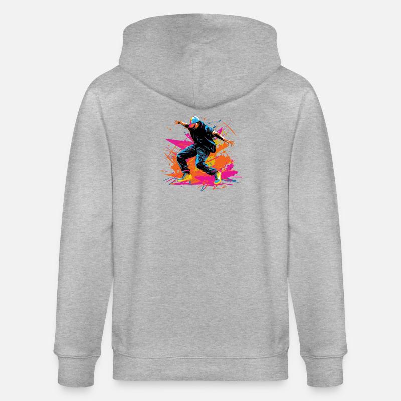 Synthwave rétro B Boy - Veste à capuche bio CULTIVATOR Stanley/Stella Unisexe - gris chiné