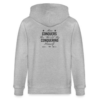 Dominer le monde par la maîtrise de soi - Veste à capuche bio CULTIVATOR Stanley/Stella Unisexe - gris chiné - Dos - Luana (180cm)