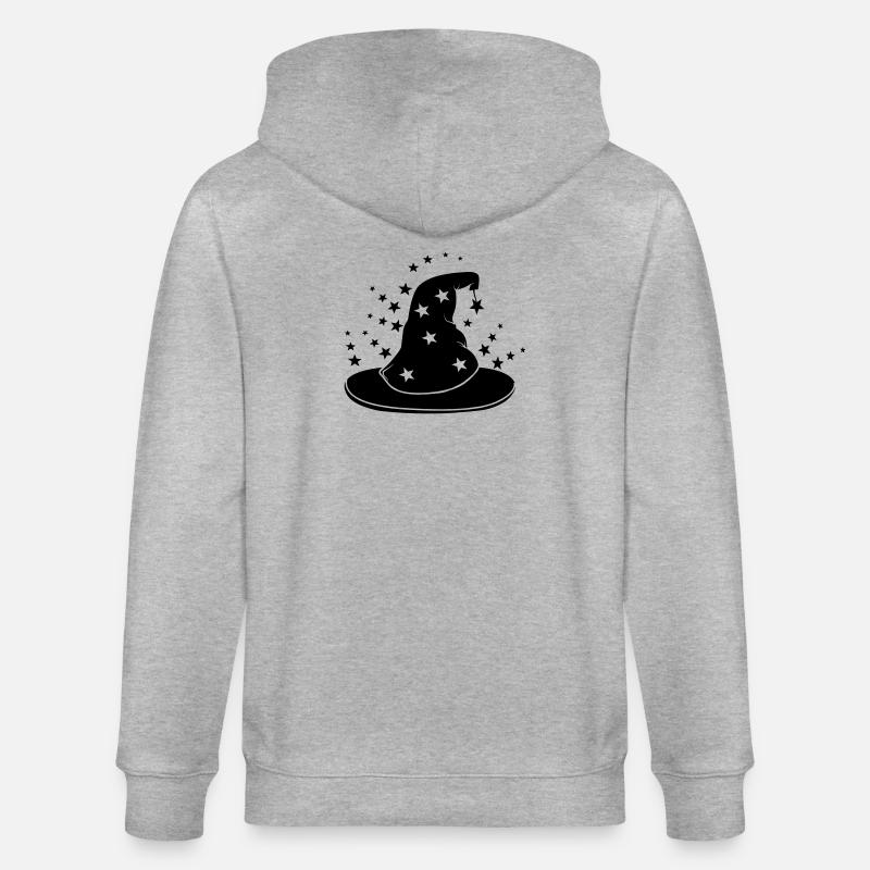 Magischer Zaubererhut mit Sternen - Stanley/Stella Unisex Bio-Kapuzenjacke CULTIVATOR  - Grau meliert