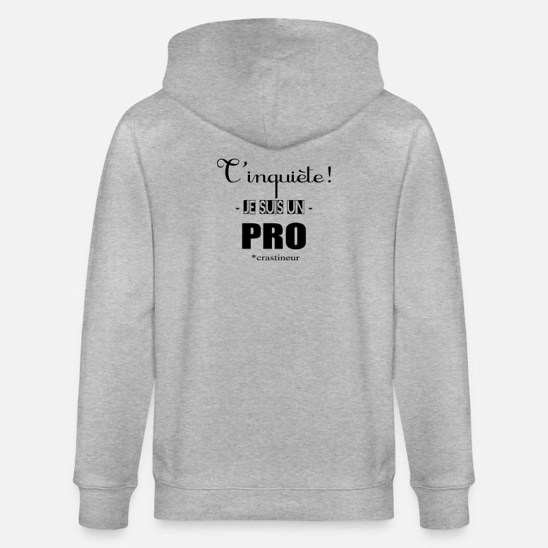 Procrastinateur - Veste à capuche bio CULTIVATOR Stanley/Stella Unisexe - gris chiné