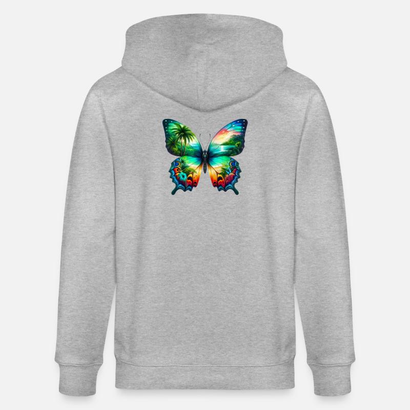 Papillon - Veste à capuche bio CULTIVATOR Stanley/Stella Unisexe - gris chiné