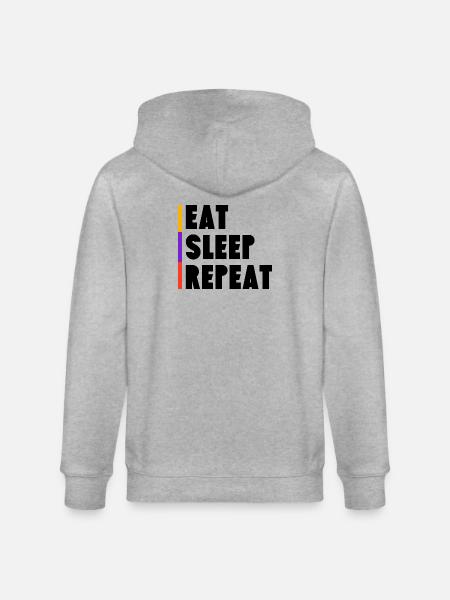 Eat - Sleep - Repeat - Stanley/Stella Unisex Bio-Kapuzenjacke CULTIVATOR - Grau meliert