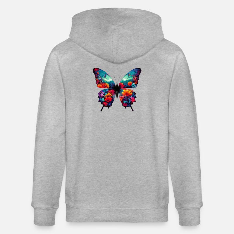 Papillon - Veste à capuche bio CULTIVATOR Stanley/Stella Unisexe - gris chiné