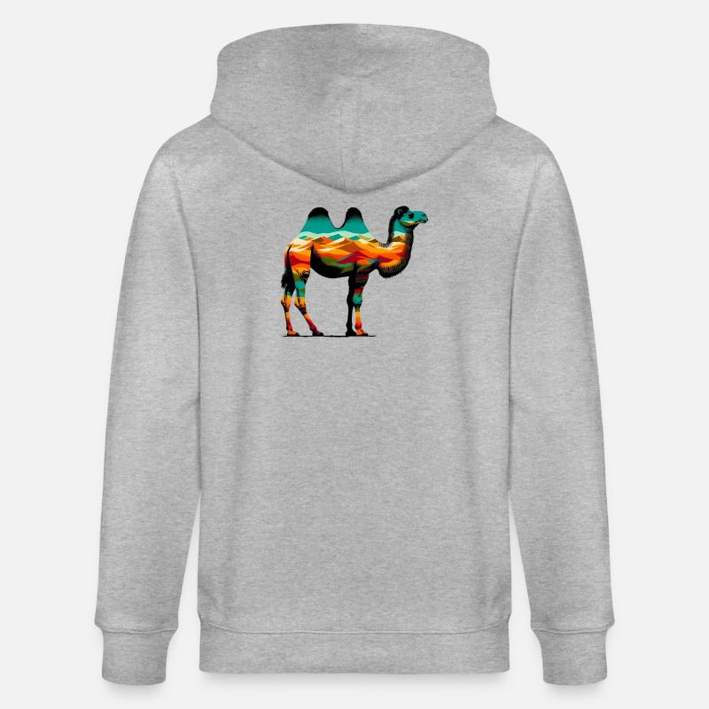 Kamel - Stanley/Stella Unisex Bio-Kapuzenjacke CULTIVATOR  - Grau meliert