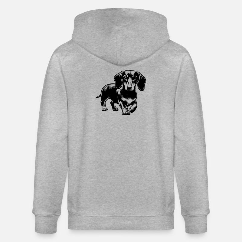 Dackel - Stanley/Stella Unisex Bio-Kapuzenjacke CULTIVATOR  - Grau meliert