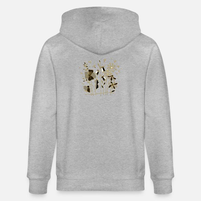 Blumen - Stanley/Stella Unisex Bio-Kapuzenjacke CULTIVATOR  - Grau meliert