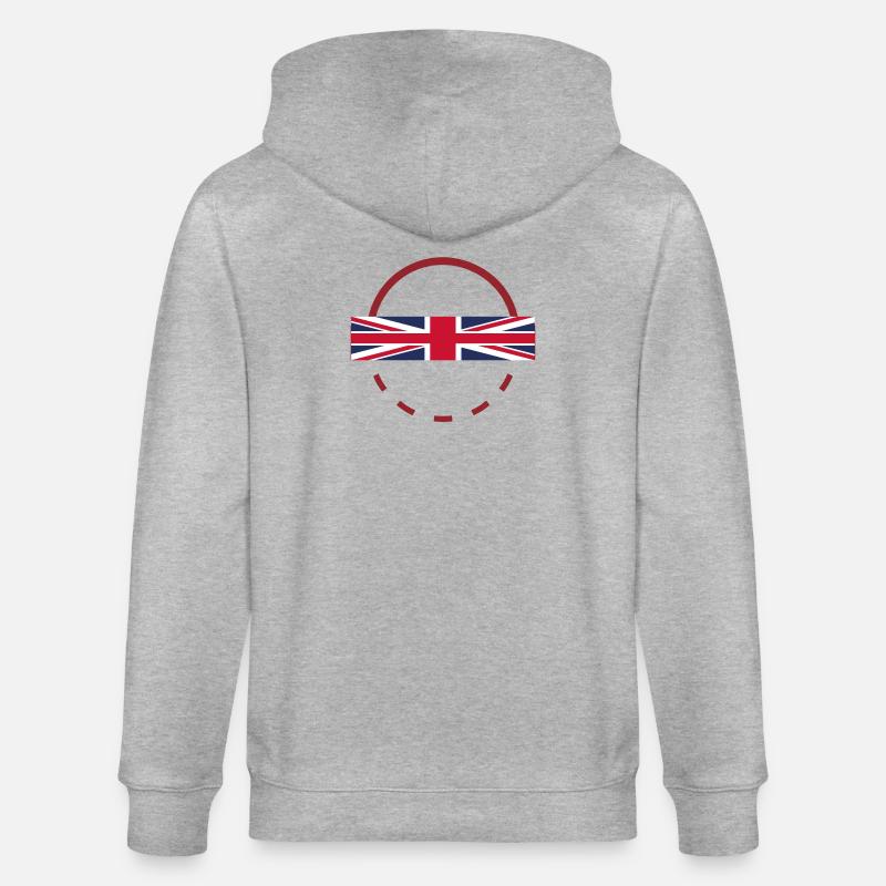Union Jack Arc Emblem - Stanley/Stella Unisex Bio-Kapuzenjacke CULTIVATOR  - Grau meliert