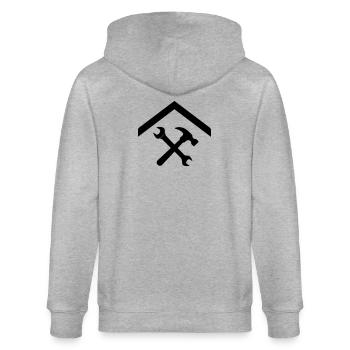 Artisan de concierge – Clé à marteau - Veste à capuche bio CULTIVATOR Stanley/Stella Unisexe - gris chiné - Dos - Luana (180cm)