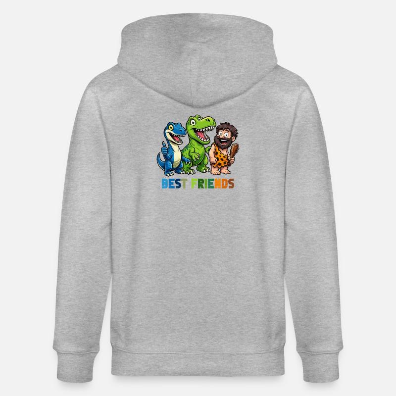 Dino Best Friends Caveman Comic - Veste à capuche bio CULTIVATOR Stanley/Stella Unisexe - gris chiné