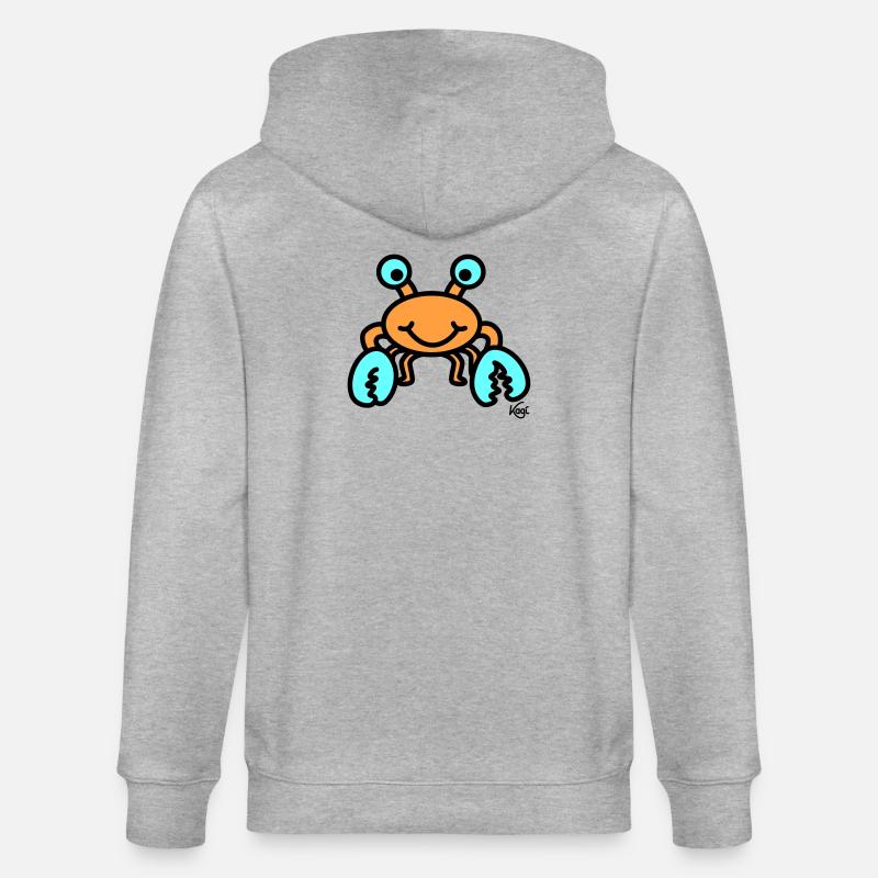 Krebs groß - Stanley/Stella Unisex Bio-Kapuzenjacke CULTIVATOR  - Grau meliert